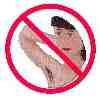 No female
                                                      underarm hair